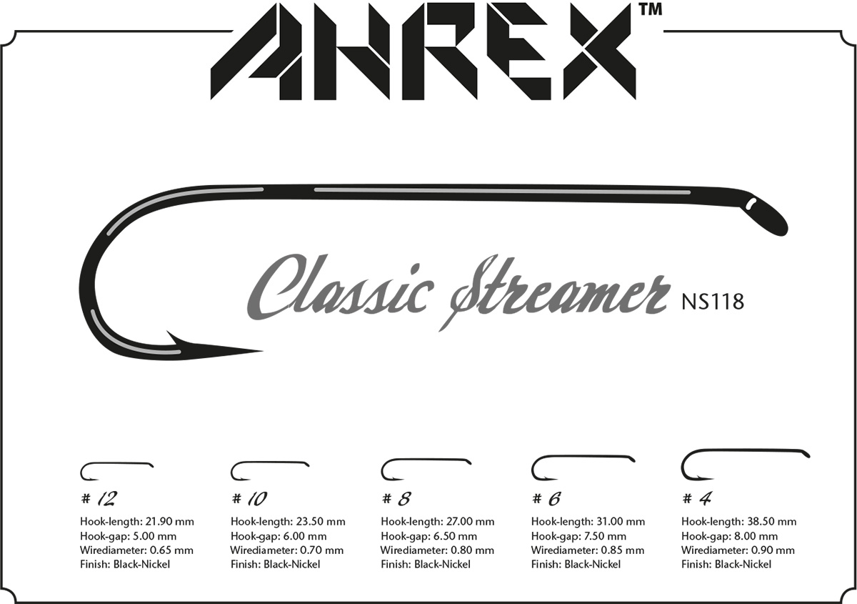 Ahrex Ns118 Classic Streamer Down Eye #6 Fly Tying Hooks